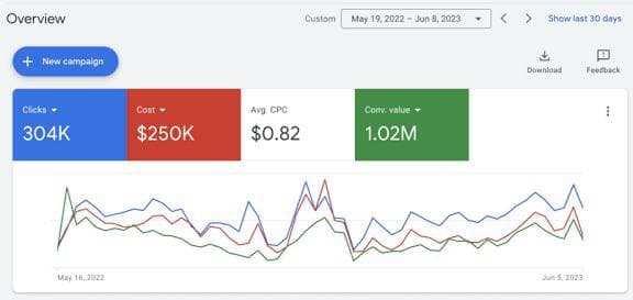 Google campaign snapshot